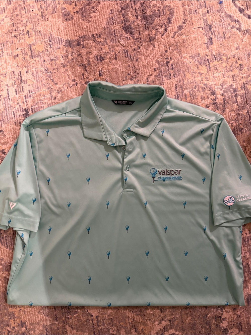 Men's LevelWear Mint Green Golf Polo PGA Tour Valspar championship XL